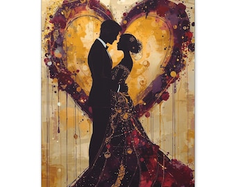 A Heart's Embrace Abstract Matte Canvas Wall Artwork