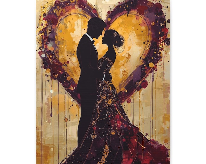 A Heart's Embrace Abstract Matte Canvas Wall Artwork