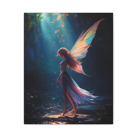 Fairy Canvas Wall Art: Whimsical Fantasy Glade, Nature-Inspired Decor