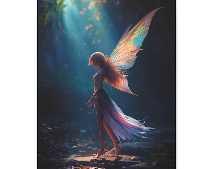 Fairy Canvas Wall Art: Whimsical Fantasy Glade, Nature-Inspired Decor