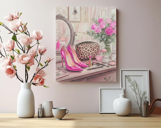 Sunday Stilettos Matte Canvas | Vintage Vanity Fashionable Home Accent