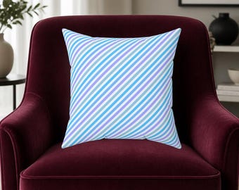 Pastel Stripe Pillow – Tiffany Chic Decorative Cushion, 16x16