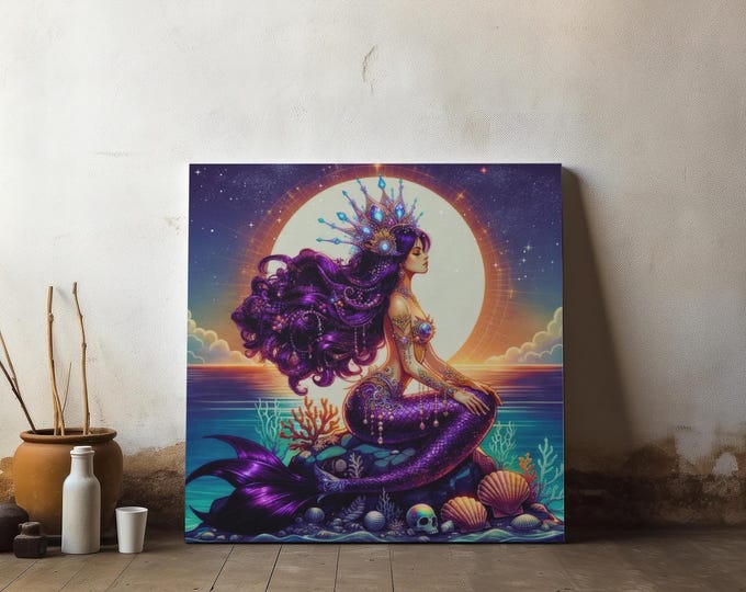 The Siren's Pose Mermaid Ocean Decor | Mermaid Lovers | Luminous Mermaid Artwork