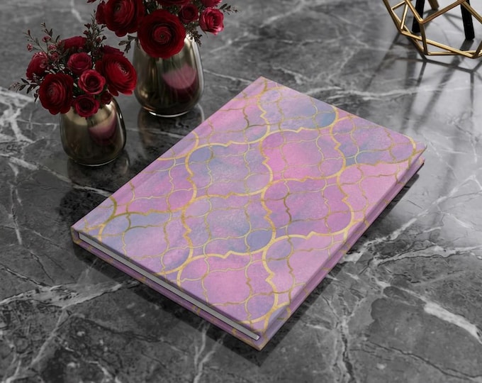 Pink Cotton Candy Hardcover Journal: Ruled Lines, Matte Finish