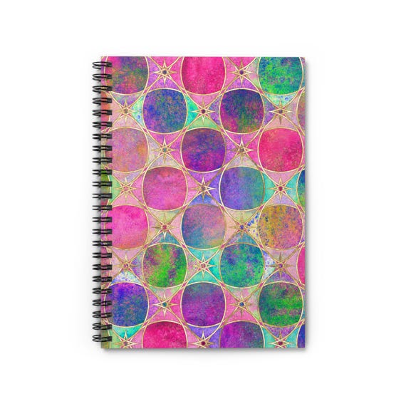 Holographic Spiral Notebook: Psychedelic Journal - Ruled Pages