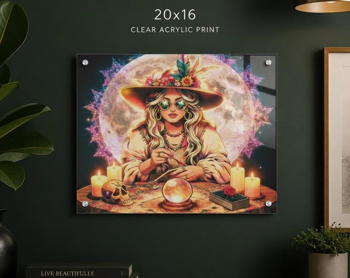 The Modern Mystic Acrylic Print | Eclectic Witchy Wall Accent with French Cleat Back