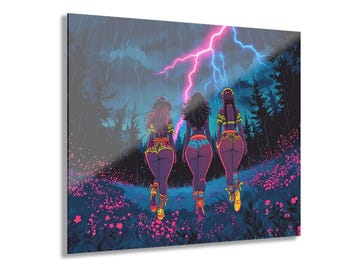 Neon Valkyries Acrylic Print | French Cleat Wall Art