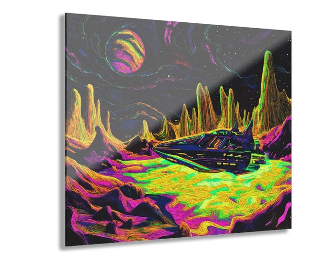 Radioactive Planet Acrylic Print | French Cleat Hanging 20x16