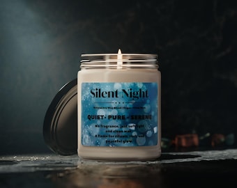Silent Night Natural Soy Wax Candle Jar 9oz | Unscented | Hand Poured | Vegan