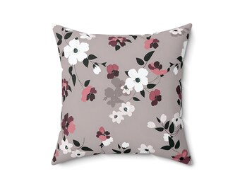 Grey Cherry Blossom Decorative Pillow | Modern Home Decor