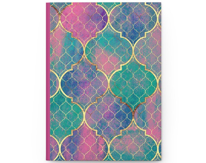 Coastline Reflections Journal: Watercolor Boho Notebook, Ruled Lines