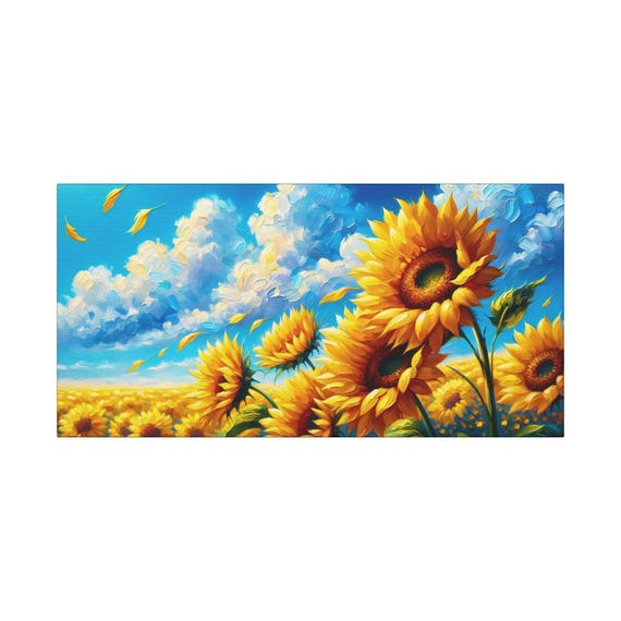Sunny Sunflower Canvas Wall Art: Nature-Inspired Home Decor (30x15 Canvas Only)