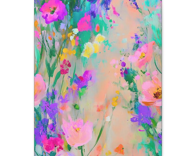 Abstract Watercolor Floral Matte Canvas 16x20