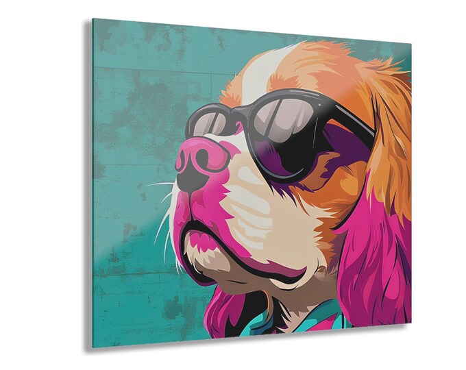 Pop Art Dog Acrylic Print | Sunglasses, Modern Wall Decor
