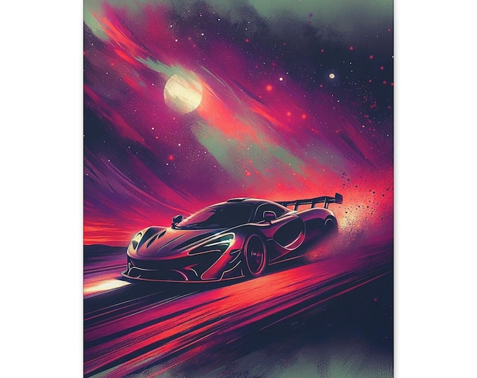 Vibrant Car Art Canvas: Racing Enthusiast Decor (16x20)