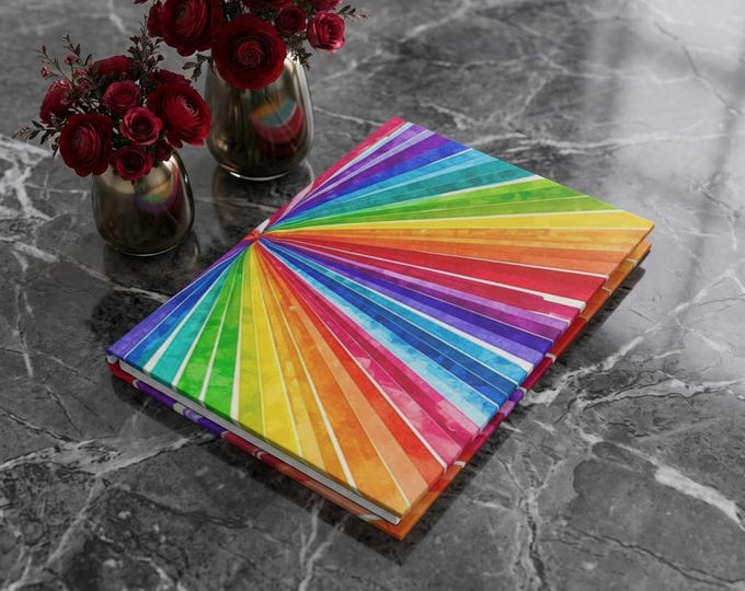 Rainbow Rays Matte Hardcover Journal: Ruled Lines, Creative Notebook