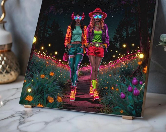 Neon Night Acrylic Print | French Cleat Wall Art