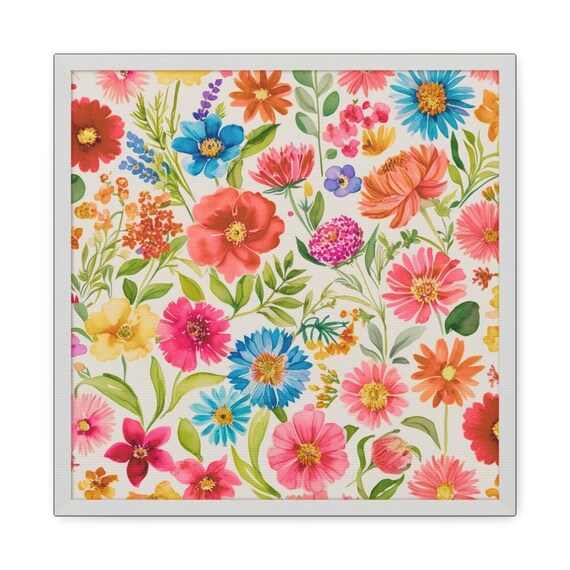 Floral Canvas Wall Art: Colorful Flower Home Decor