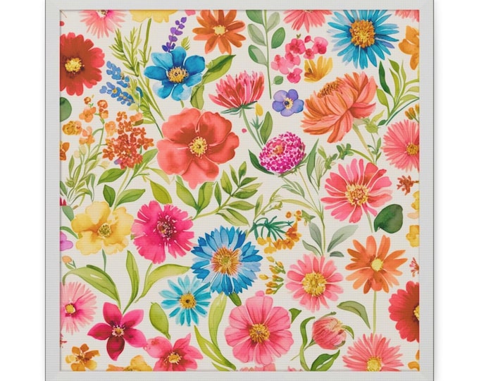 Floral Canvas Wall Art: Colorful Flower Home Decor