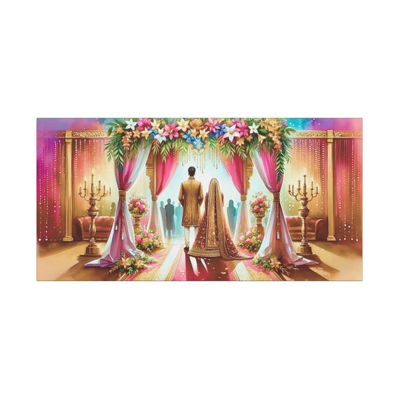 Wedding Ceremony Canvas Art: Floral Archway, Anniversary Gift