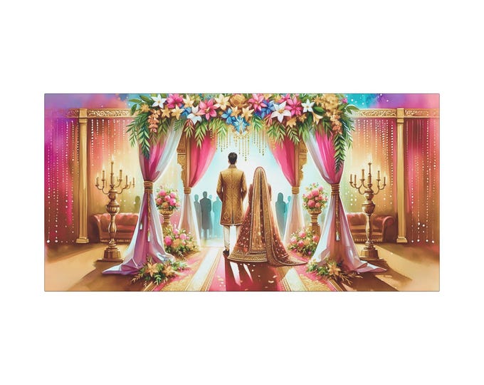 Wedding Ceremony Canvas Art: Floral Archway, Anniversary Gift
