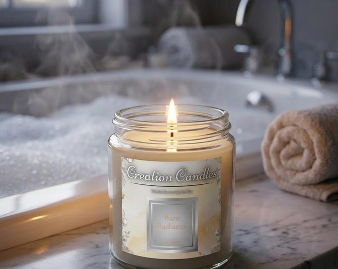 Bare Radiance Coconut Apricot Candle 4oz Jar | Unscented Soy Blend Candle