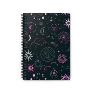 Cosmic Shade Spiral Bound Notebook - Ruled Lines, Celestial Journal, Starry Diary, Astrology Planner, Gift for Dreamers, School Supplies