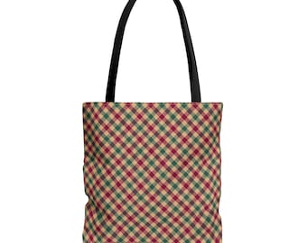 Plaid Tote Bag: Stylish Polyester Handbag