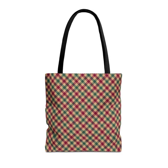 Plaid Tote Bag: Stylish Polyester Handbag