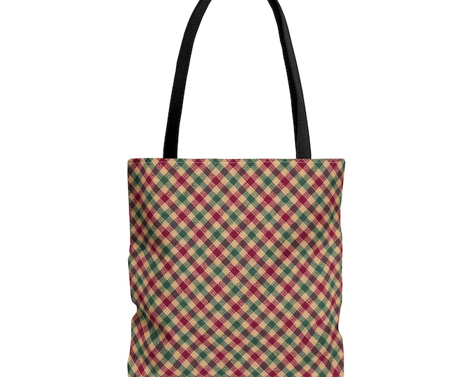 Plaid Tote Bag: Stylish Polyester Handbag