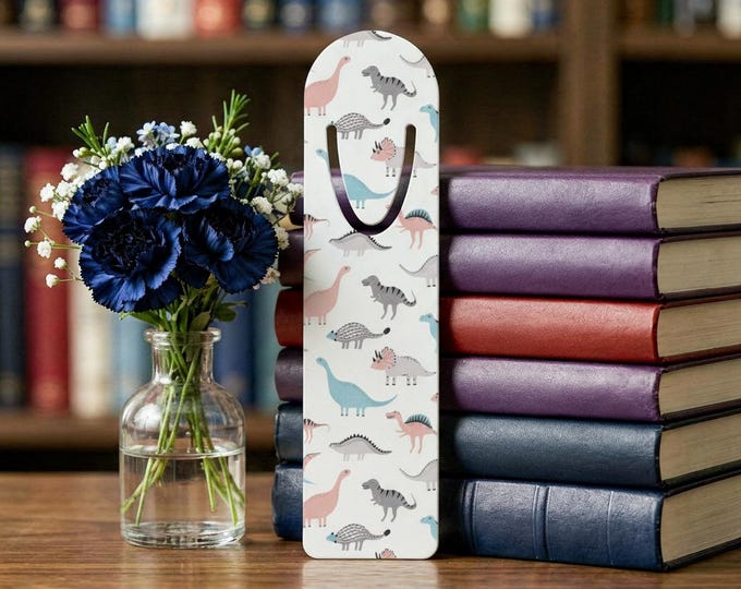 Pastel Dinosaur Bookmark | Aluminum Magnetic Page Marker