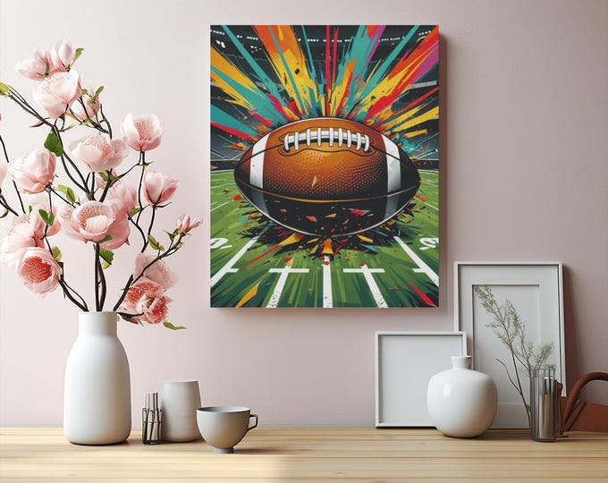 Football Dynamite Canvas Wall Art: Sporty Home Decor (16x20 Canvas Only)