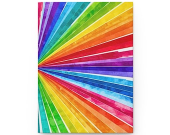 Rainbow Rays Matte Hardcover Journal: Ruled Lines, Creative Notebook