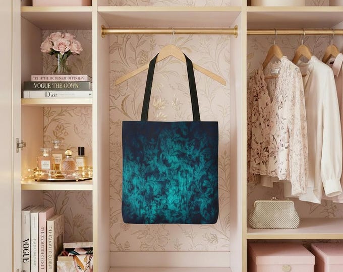 Teal Smoke Tote Bag | Textured Shoulder Purse