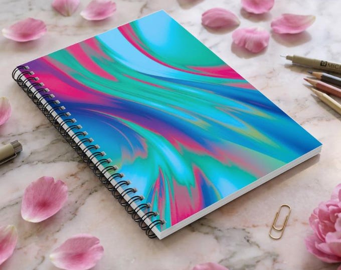 Mood Ring Spiral Notebook: Fluorescent Journal, Ruled Pages