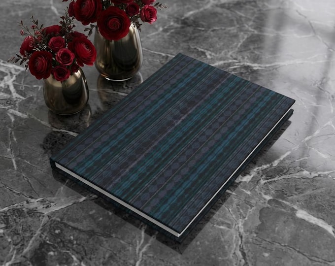 Mindful Muse Matte Hardcover Journal: Teal & Grey Striped Notebook - Perforated Pages