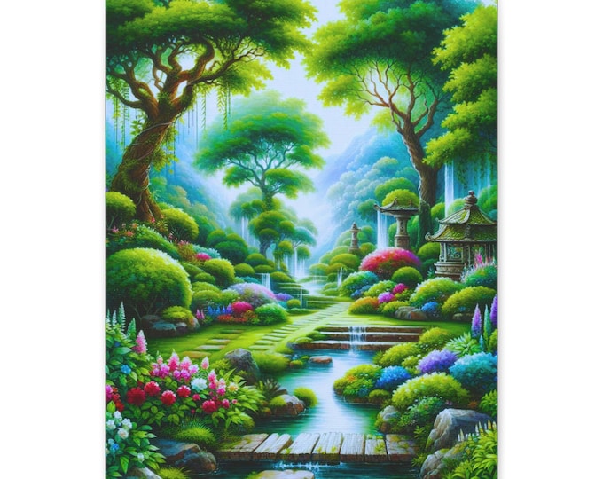 Botanical Canvas Wall Art: Serene Nature Landscape (16x20 Canvas Only)