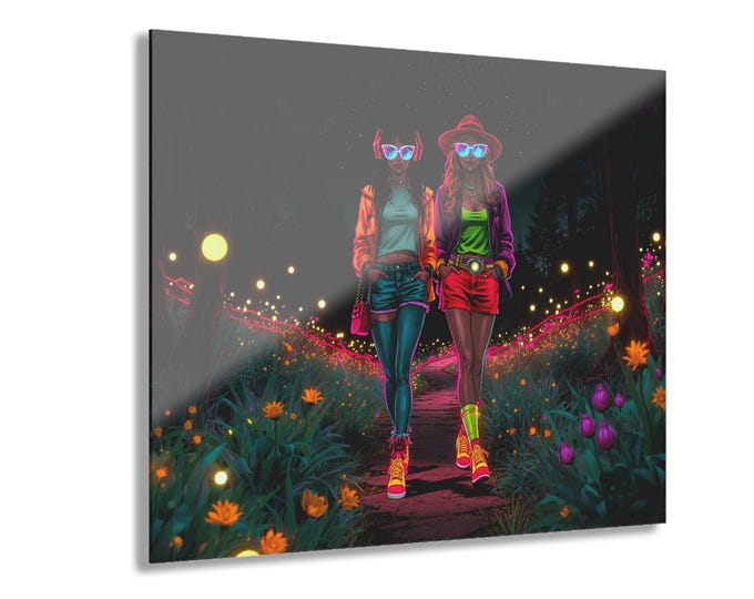 Neon Night Acrylic Print | French Cleat Wall Art