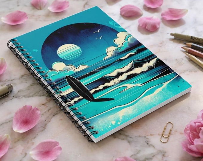 Surf Paradise Spiral Notebook: Ocean Themed Journal, Ruled Pages