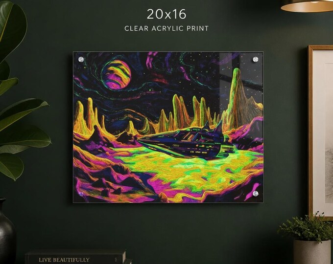 Radioactive Planet Acrylic Print | French Cleat Hanging 20x16