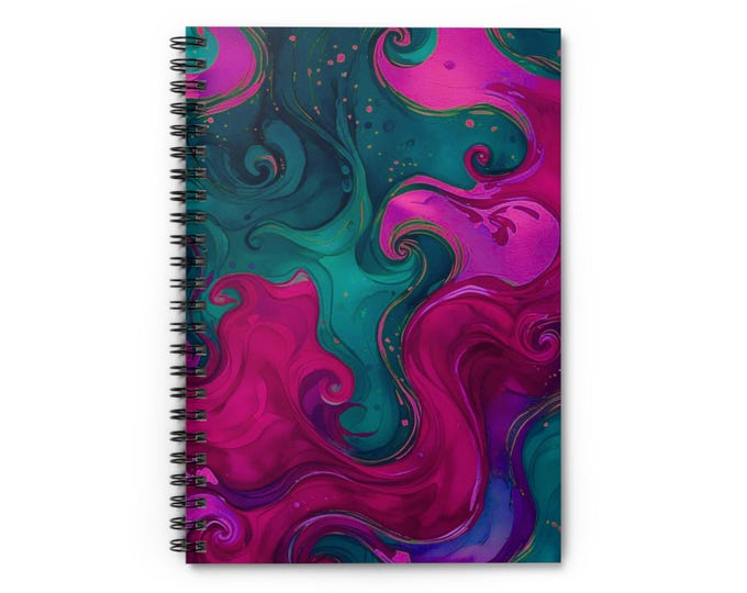 Iridescent Swirl Spiral Notebook – Abstract Journal