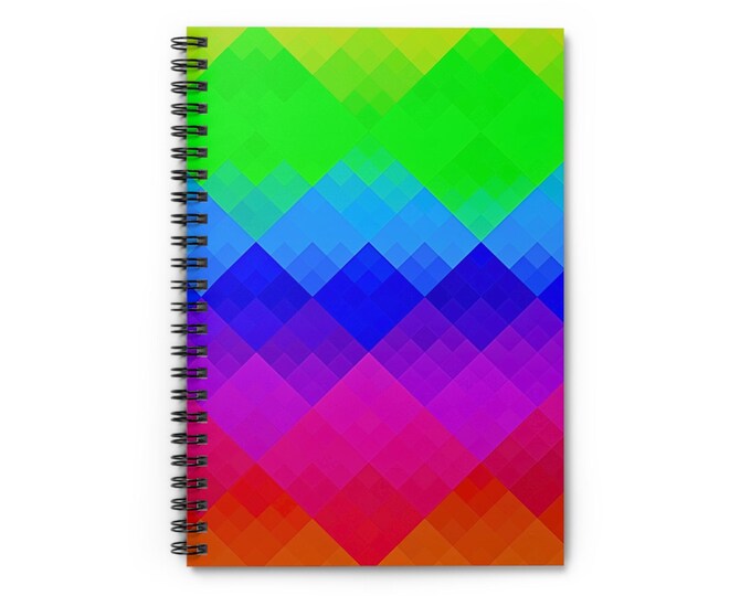 Rainbow Spiral Notebook: Prismatic Abstract Journal - Back to School