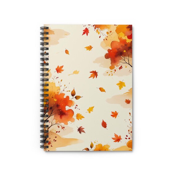 Amber Leaves Spiral Notebook: Cozy Fall Journal - 6" x 8"