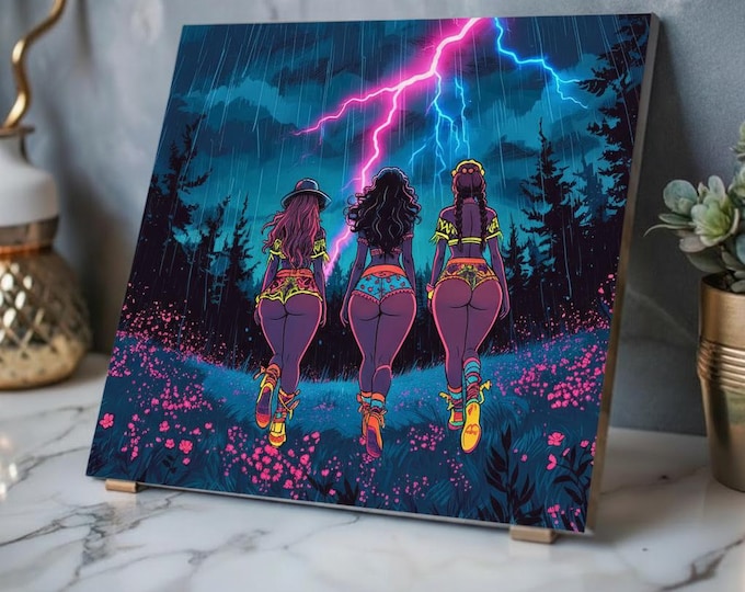 Neon Valkyries Acrylic Print | French Cleat Wall Art