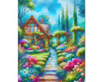 Botanical Canvas Wall Art: Whimsical Woodland Home Decor (16x20 Canvas Only)