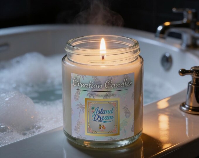 Island Dream Scented Candle | Coconut Apricot Wax (9oz)