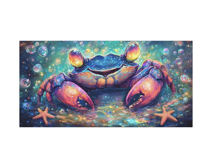 I'm Not Crabby Matte Canvas | Sweet Aquatic Home Accent 30x15