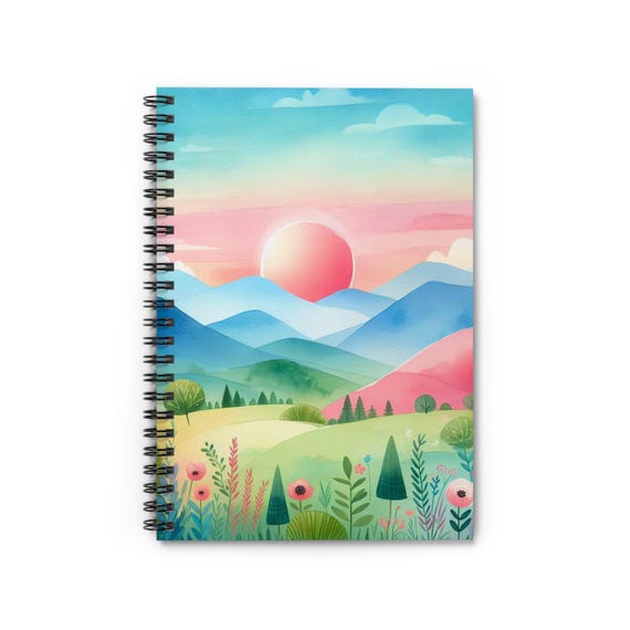 Storybook Mountain Notebook: Ruled Pages, Spiral Bound - 6x8"