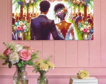 Romantic Wedding Canvas Art: Anniversary Gift, Couples Decor