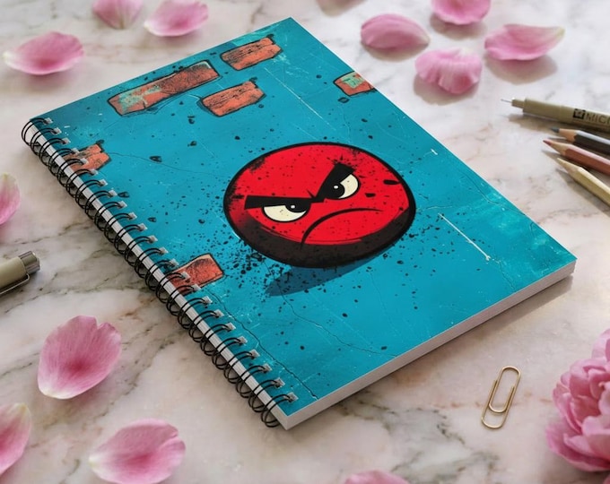 Mad Squeeze Notebook | Spiral Ruled Journal, Graffiti Brick Background